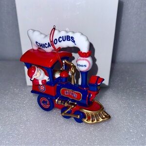 2005 Chicago Cubs Danbury Mint Porcelain Ornament Santa In Train MLB NIB